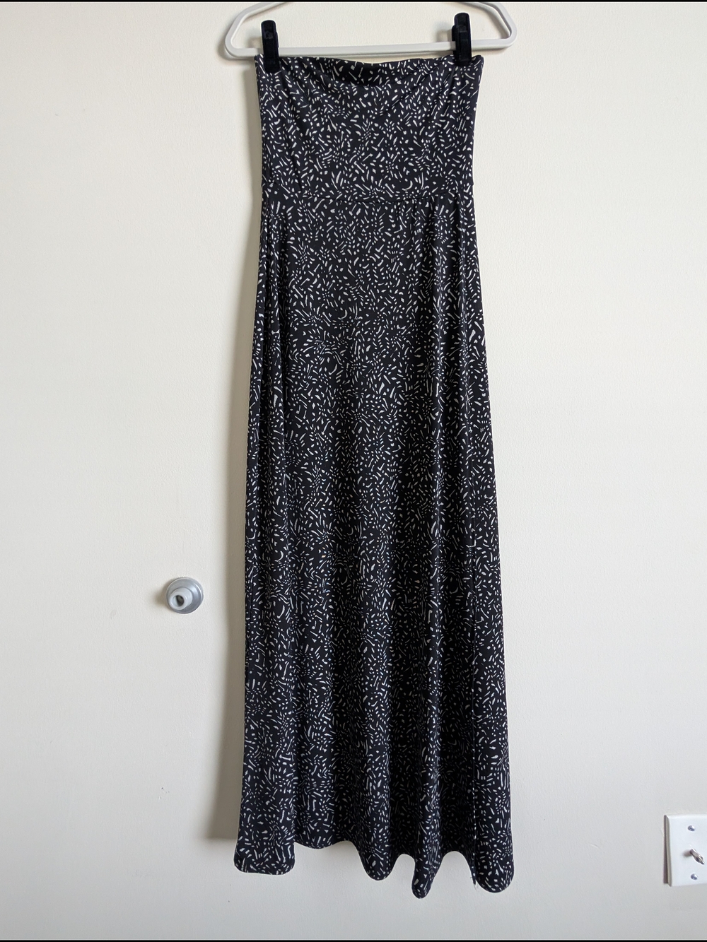 Banana Republic Black White Maxi Off Shoulder Wrap Tube Summer Slit Dress Size S
